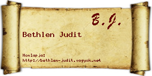 Bethlen Judit névjegykártya